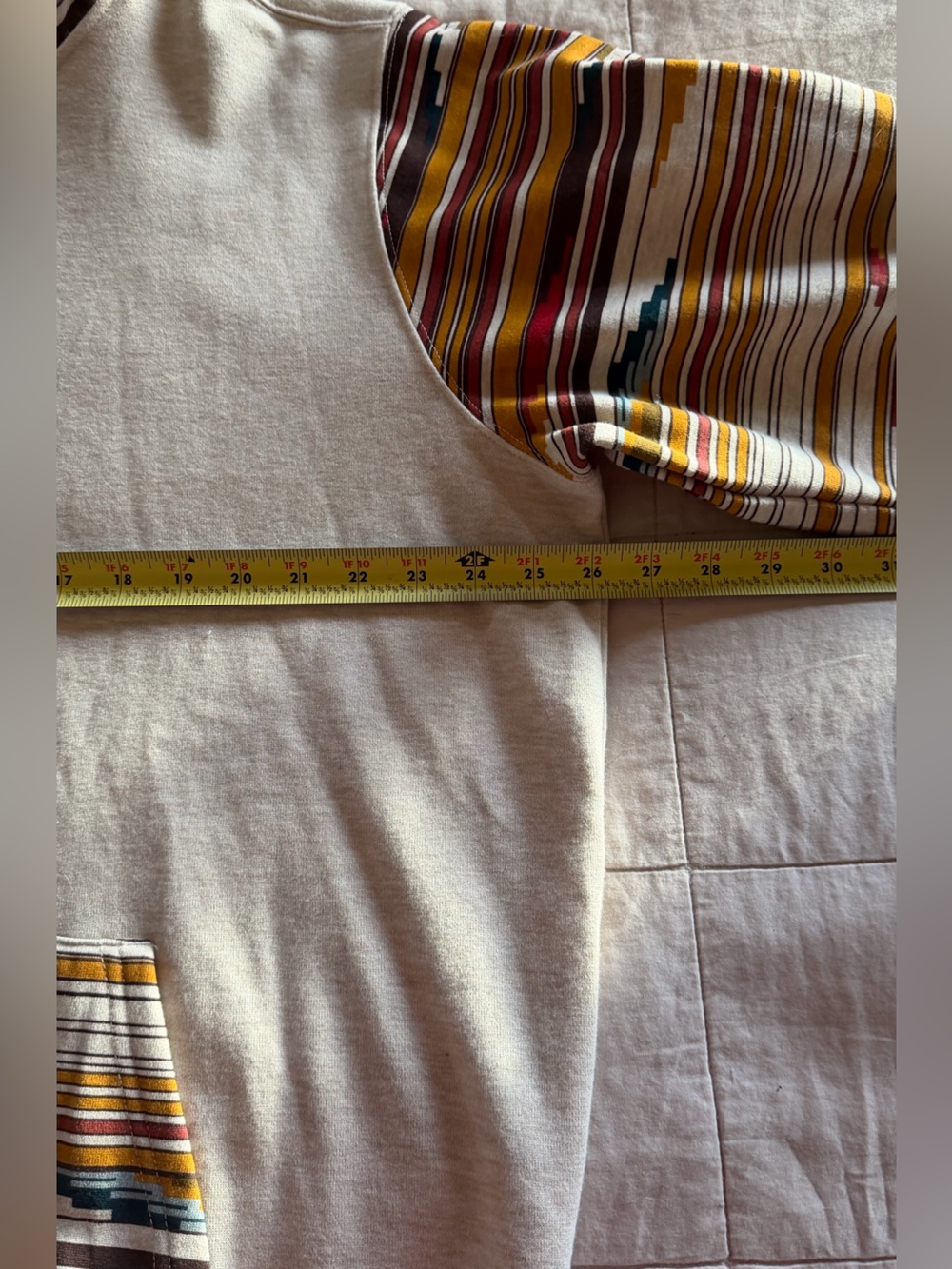 Ariat Cream Hoodie with Southwestern Multicolor Stripes - Picture 4 of 7